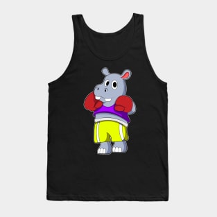 Hippo as Boxer with Boxing gloves Tank Top